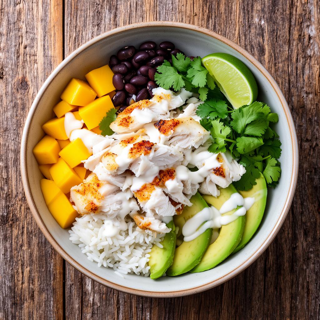Meksikansk taco sei bowl med avokado