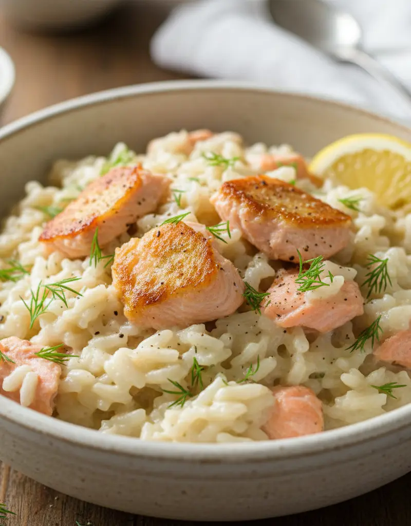Kremet italiensk risotto med laks