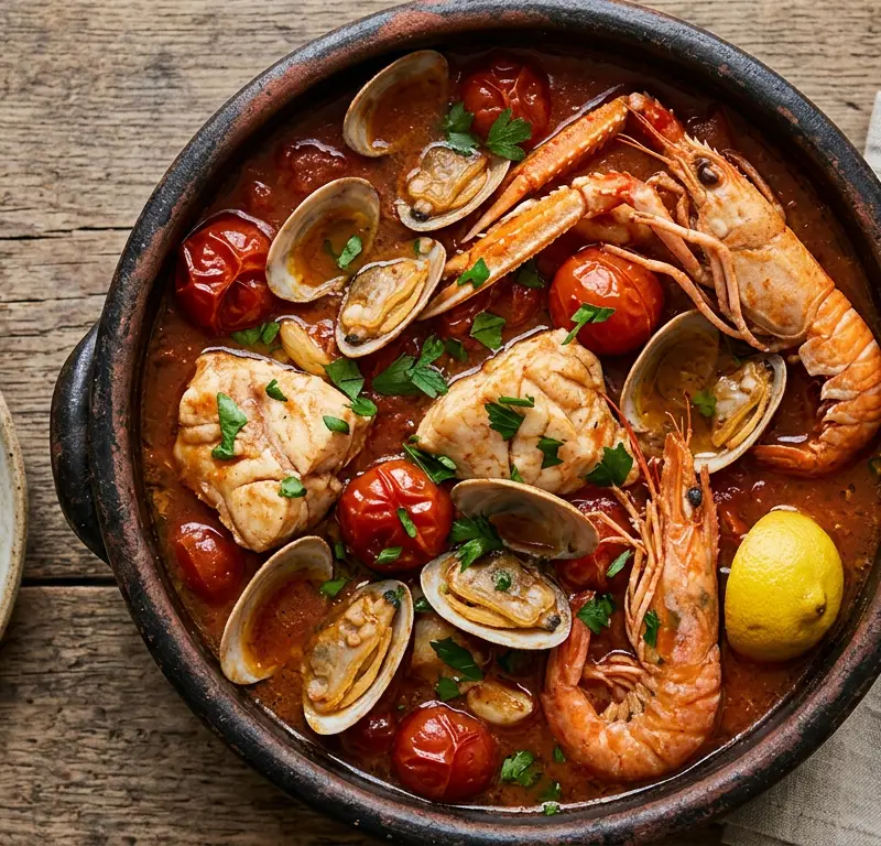Italiensk cacciucco med breiflabb og hvitvin
