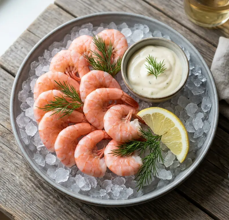 Klassisk rekesmørbrød med store Grønlandsreker