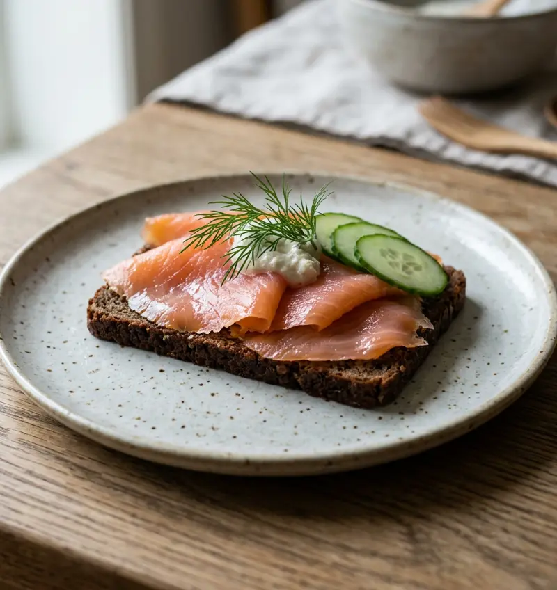 Klassisk laksesmørbrød med pepperrotkrem på 10 minutter