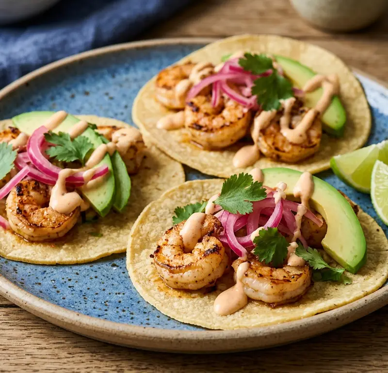 Meksikansk scampitaco med chipotle og lime
