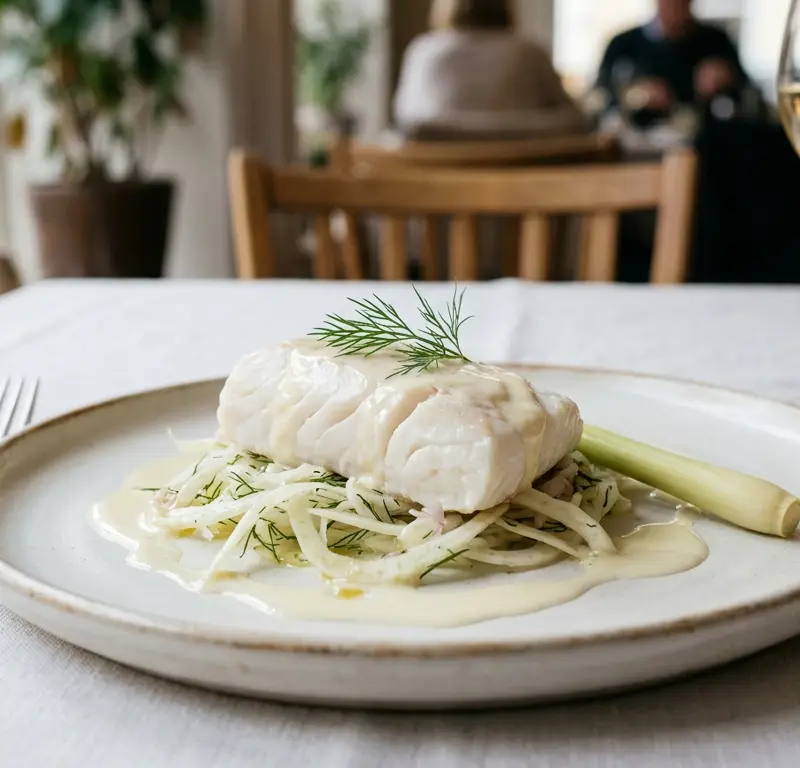 Morsdagens torskefilet med sitrongress og fennikel