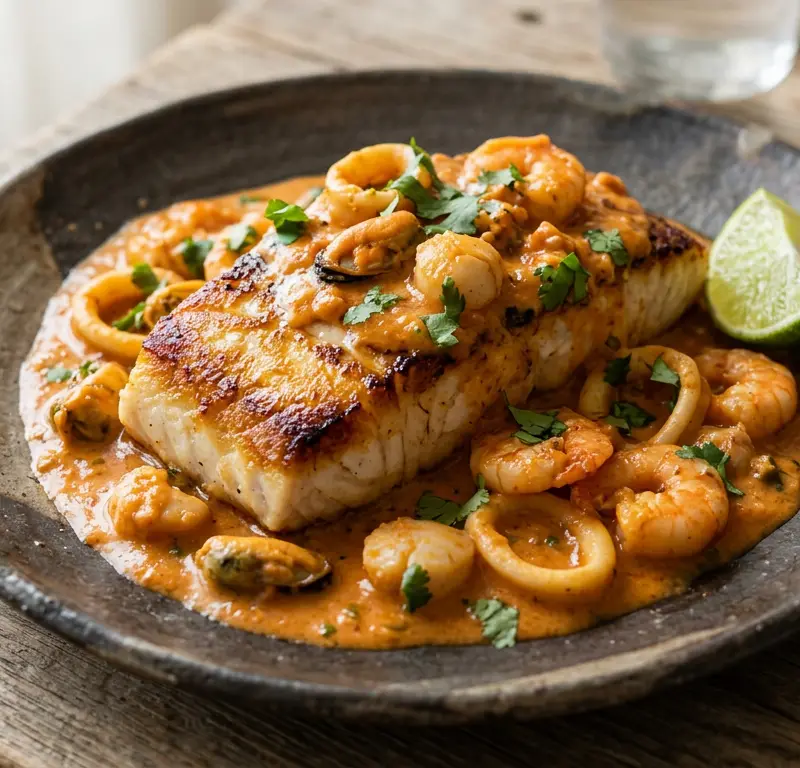 Pescado a lo macho — peruansk torsk i sjømatsaus