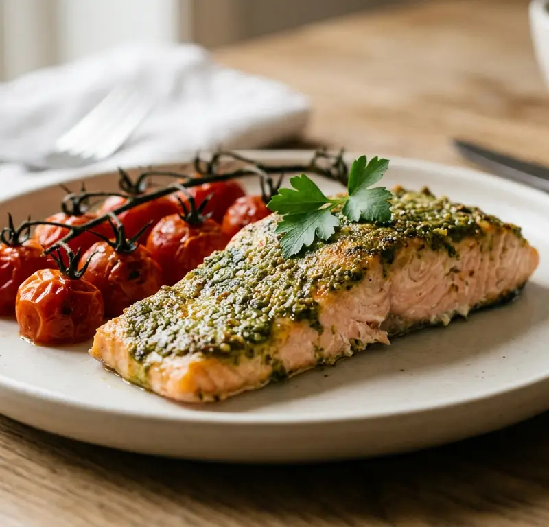 Pestobakt luksuslaks med tomater