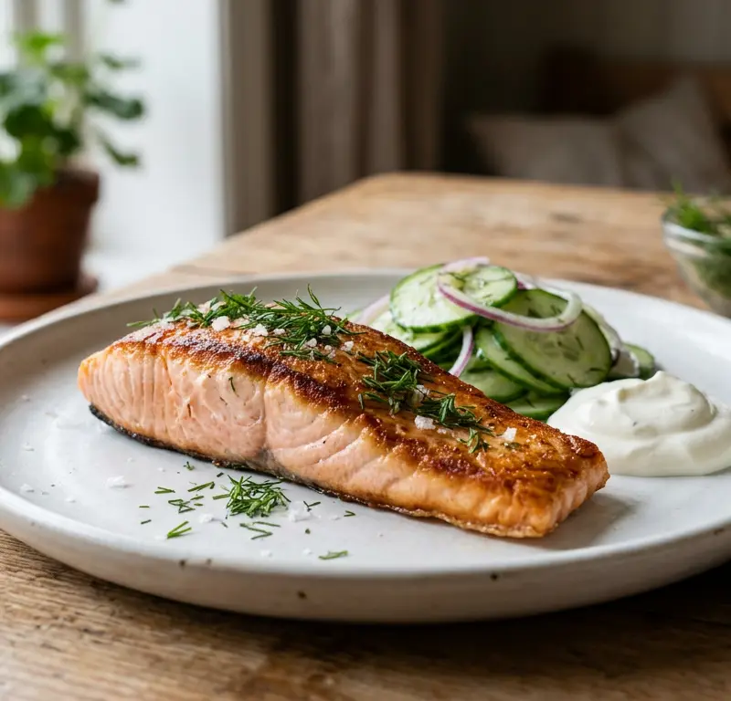 Klassisk laks med frisk agurksalat