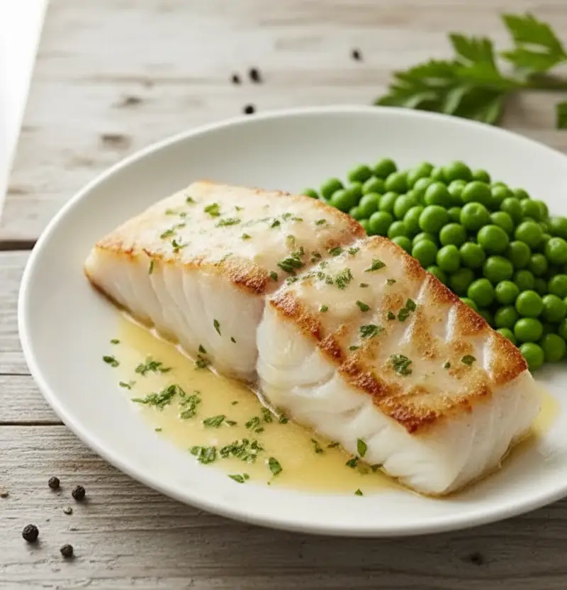 Klassisk luksustorsk med urtesmør og sitron