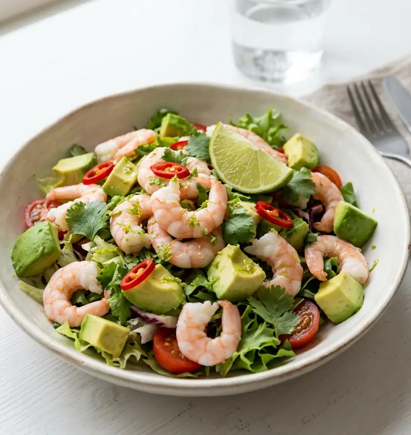 Klassisk rekesalat med chili og lime på 10 minutter