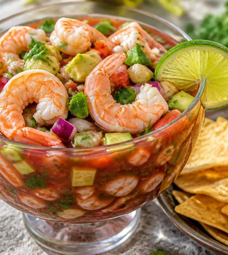 Meksikansk rekecocktail (coctel de camarones)