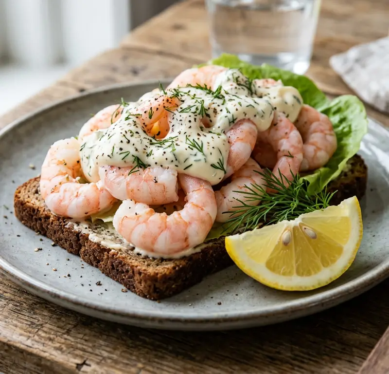 Klassisk reketoast med grønlandsreker xxl