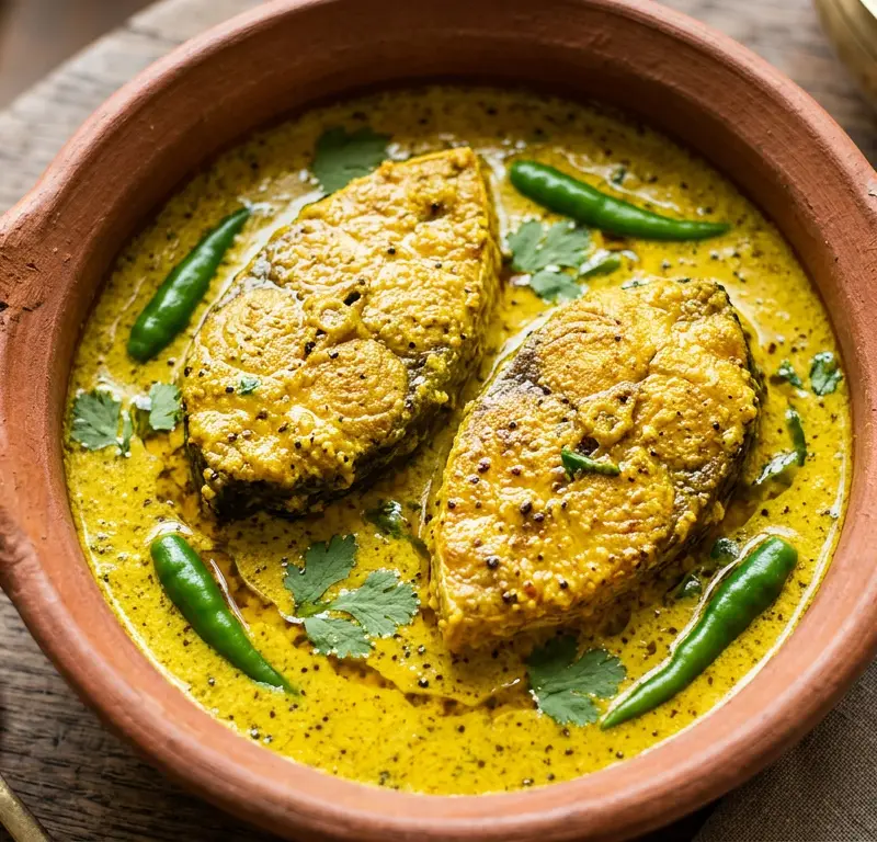Bengali sennepsfiskekarri (Shorshe maach) med sei loin