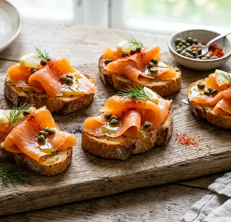 Spanske laksetapas med røkt paprikapulver